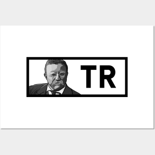 TR: Black & White President Roosevelt Portrait Posters and Art